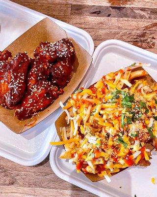 Korean Fried Chicken Wings & Signature Kimchi Fries