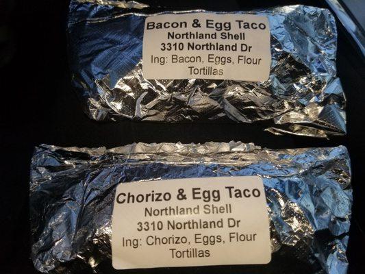 Wow this breakfast tacos were delicious! Two tacos for $4.31.