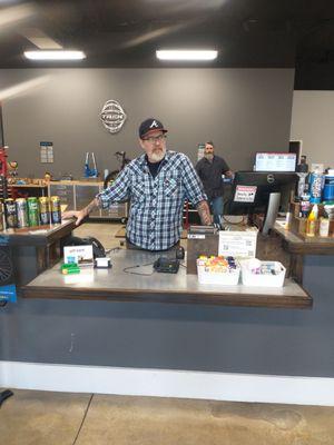 Front counter man and he knows his bikes. They sell accessories here also.