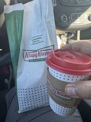 My free coffee and doughnut.