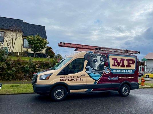 MP Heating has arrived to save the day! And with a cute truck. :)