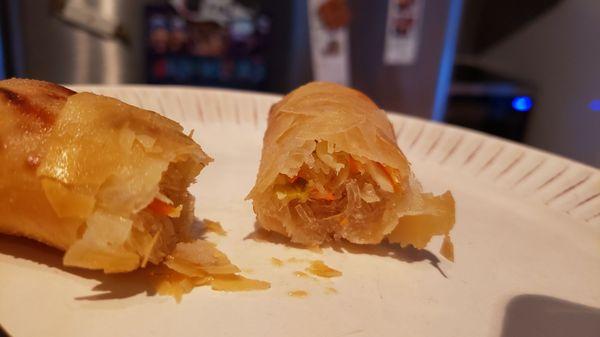 Vegetable egg roll ($1.55 each). Mostly cellophane noodles, but decent tasting.