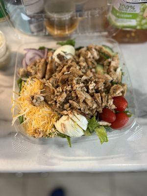 Grilled chicken salad w/ extra egg and cheese!