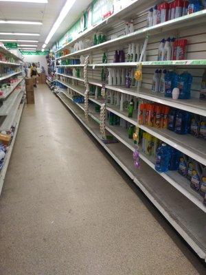 Empty shelves with no product on it.