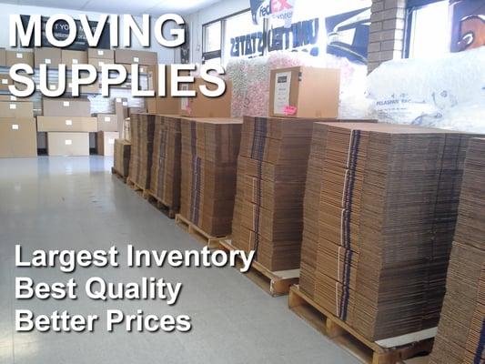 Widest selection of standard and specialty boxes plus everything else you need for an easy move.