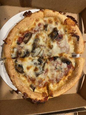 Kids mushroom pizza