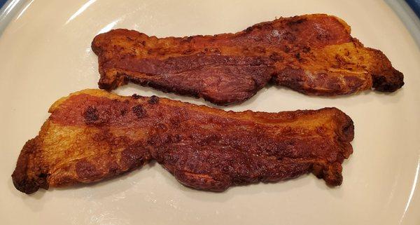 Extra-thick cut bacon.  Each slice weighed 1/4 lb prior to cooking.