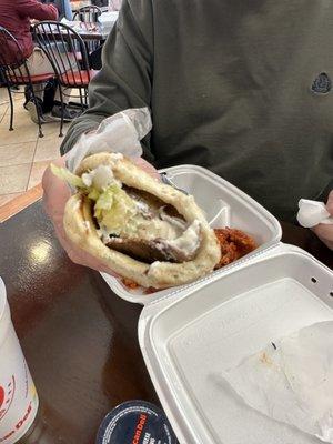 Hubby got combo- gyro and hot wings.