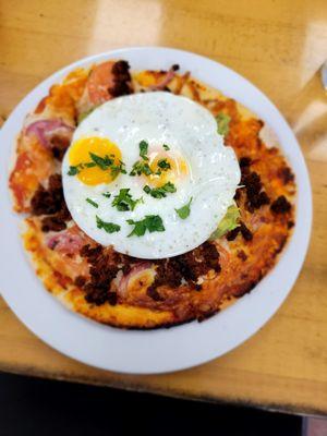 Chorizo Breakfast Pizza