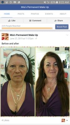 Eyebrows Before and after