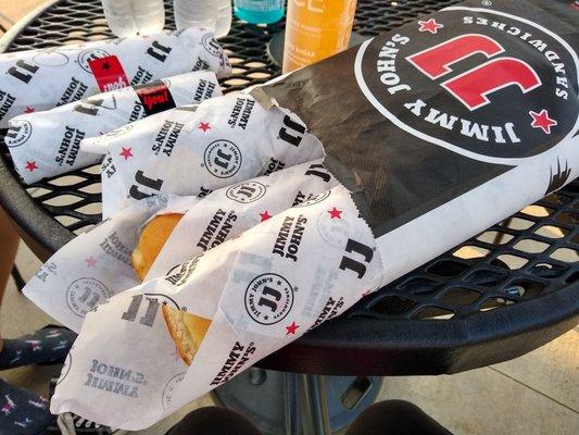 Half-way-to-Iowa pit stop at Jimmy John's! :-)