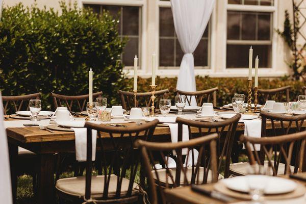 Our Famous Farmhouse Tables paired with our Willow Chairs make a perfect combo for any occasion.