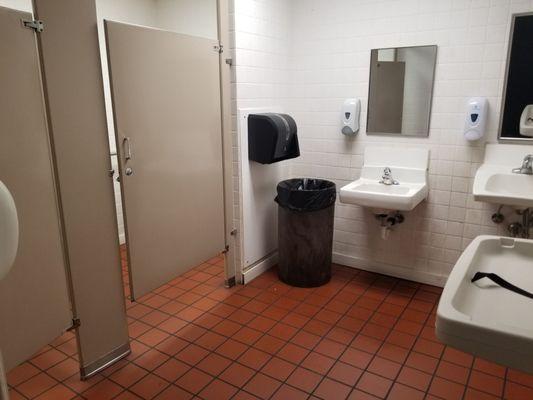 Ladies- 2 stalls, 2 sinks, diaper station. (No diaper station in men's room btw.)