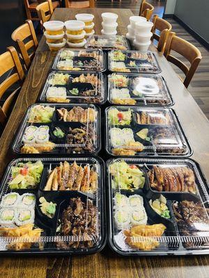 DELICIOUS BBQ TERIYAKI BENTO BOXES COMBINATIONS WE DO CATERING,WELCOMING TO TAKE ORDER ,THANKS