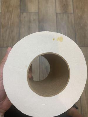 Waste residue on the toilet paper