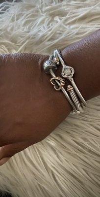 My favorite David Yurman Bangle with Rose gold & a Bangle with interlock diamonds..