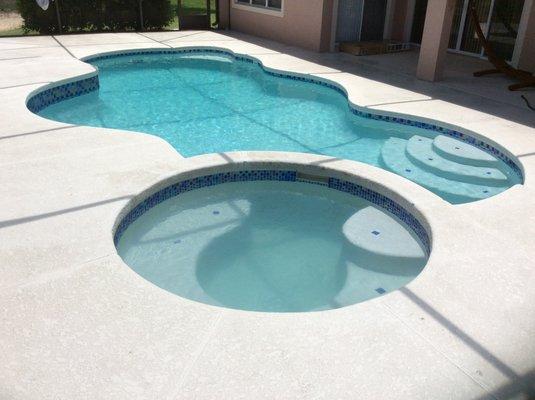 Customers pool after new tile and resurfaced in clermont