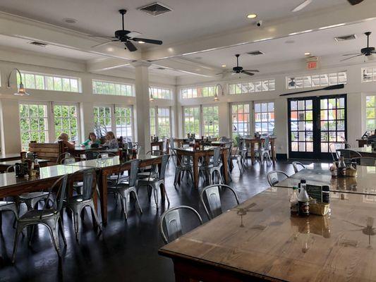 View of the restaurant from the kitchen