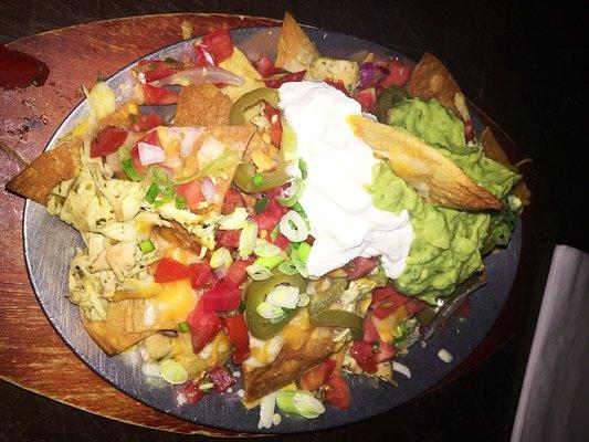 Tasty chicken nachos!