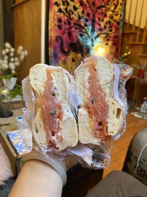 Lox Spread Cream Cheese Bagel