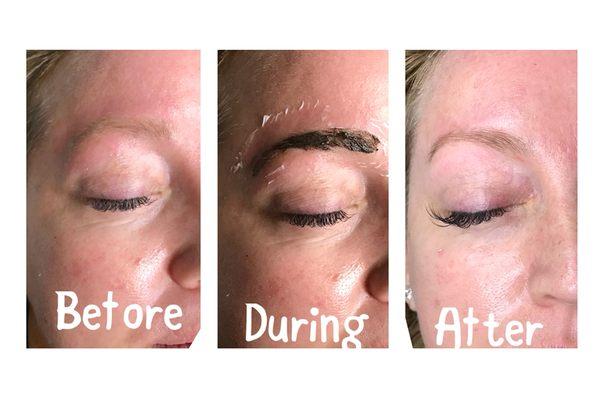 Eye brow wax and tinting