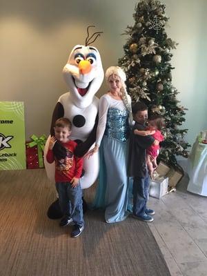 This was Olaf and Elsa showing up to surprise the kiddos