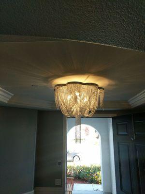 Custom chandelier install in Murrieta California