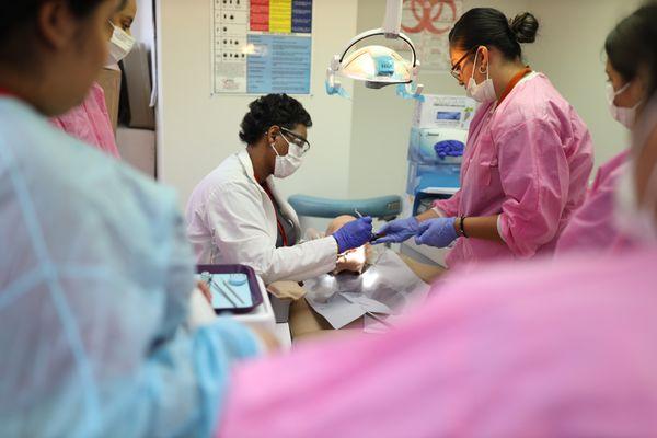 Dental Assistant student working alongside program instructor.