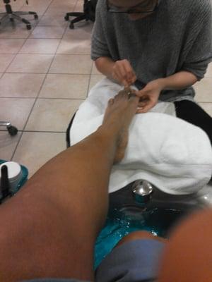 Pedicure by Kim.. She is the best..does a great job and good customer service. Always available when I need her.