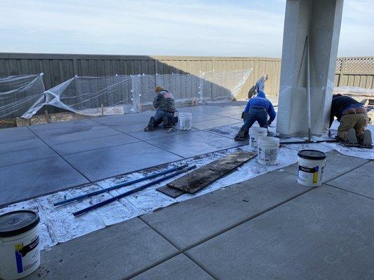 Cement around pool installation