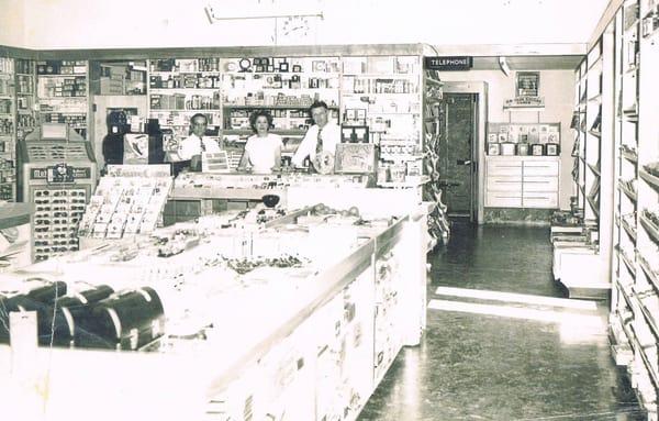 Photo inside Rogers Drug Company - taken April 1949