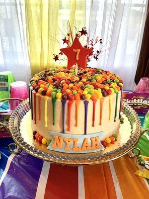 Skittles Birthday Cake Theme!! It was Delicious, #BestBakery