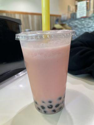 Strawberry boba tea