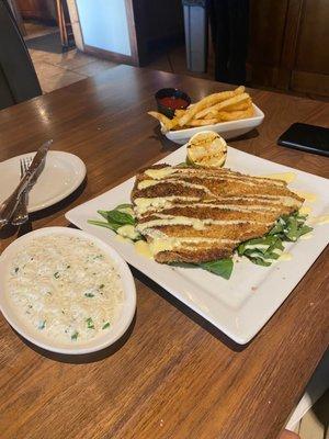 Filet of Flounder w/ Parmesan Risotto and Fries