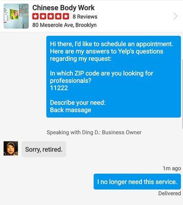 Appointment request response