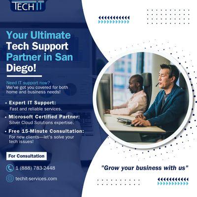 Top IT Support in La Mesa! 
From computer fixes to network security, we've got you covered. Contact us today!