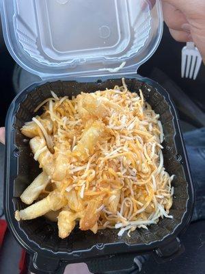 "Cheddar cheese fries"