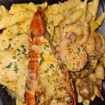 Lobster Tail, Shrimp pasta