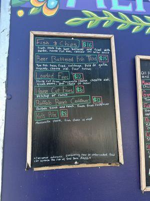 Menu board