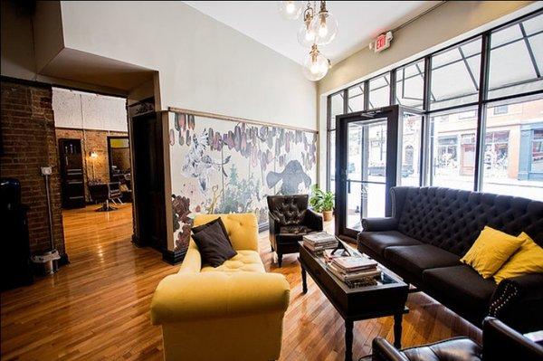 Guest lounge area at Black Rabbit Salon