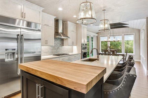 Try a custom butcher block in your next kitchen design.