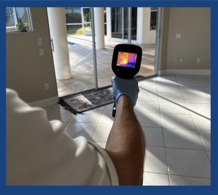 Thermal Imaging Camera used to detect hidden water damage in walls, floors, and ceilings.