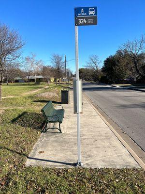 Bus stop on the property