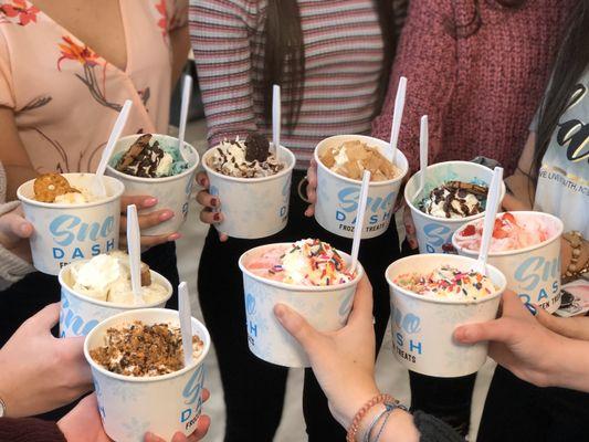 Have your next get together at Sno DASH! #squadgoals #wecater #happybirthday!