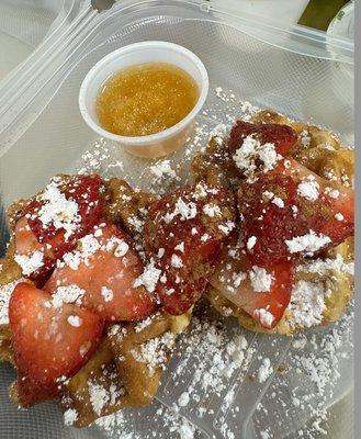 Sweet waffle with pearl sugar topped with fresh berries!