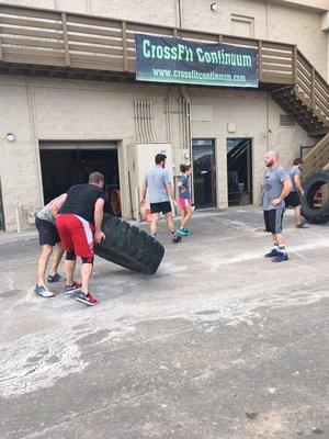 Saturday team WOD tire flips