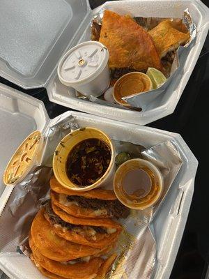 Dipping Tacos (Birria Tacos) and Dipping Quesadilla (Birria Quesadilla)