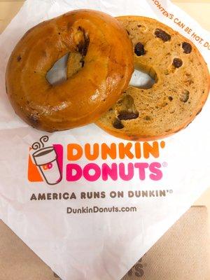 Cinnamon raisin bagel. My favorite morning grab n' go at Dunkin'.