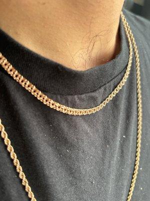 Rose gold weird braided chain