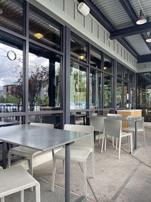 Out door patio seating, always clean.